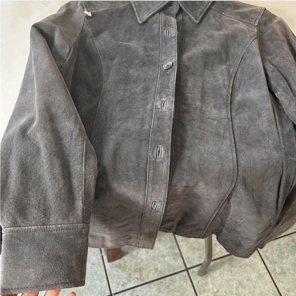 Valerie Stevens Gray Leather Jacket - Picture 8 of 10